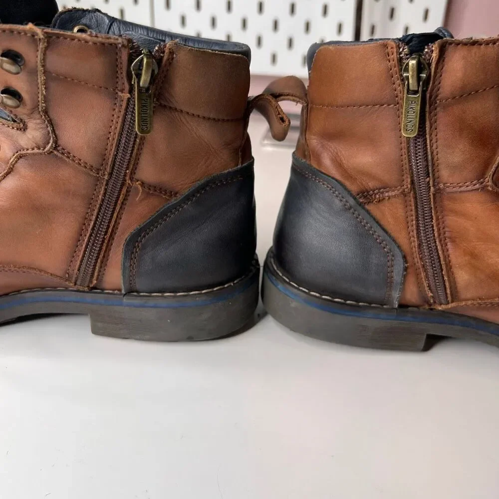 Mens Pikolinos York Leather Lace-Up Casual Ankle Boots size 41
